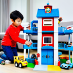 Kids Playing with the Multi-Level Rescue Center**

"Two children playing with a multi-level Robocar Poli rescue center playset, featuring working elevators and rotating platforms. The kids are fully clothed in casual, age-appropriate attire. The playset is brightly colored and surrounded by other Robocar Poli vehicles. Background is a playroom with scattered toys. Safe for work, appropriate content, family-friendly, perfect anatomy, correct proportions, natural pose, professional photography, high quality."

**