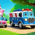 로보카폴리 애니메이션 장르 분석 - **Prompt 1: Brooms Town Teamwork Rescue**
    "A vibrant, 3D animated scene depicting the Robocar Po...
