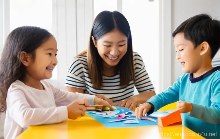 로보카폴리 페이퍼토이 - **Prompt:** A heartwarming and imaginative playtime scene where one or two children, around ages 5-8...