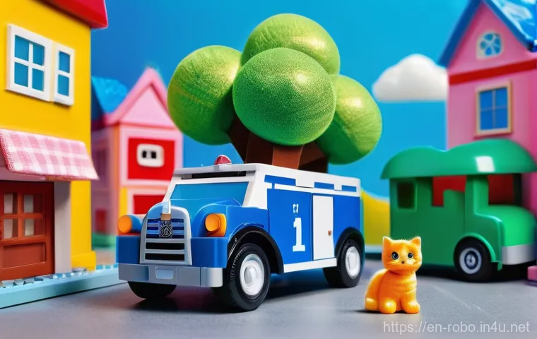 로보카폴리 폴리 장난감 - **Prompt:** A heartwarming scene of a young child, approximately 5 years old, with bright, curious e...