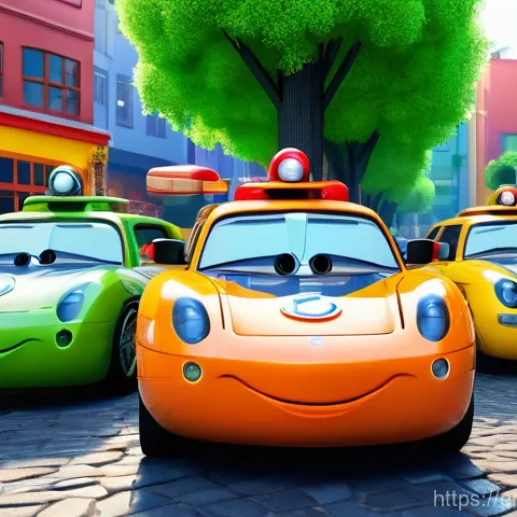 로보카폴리의 시즌별 발전 - **"A vibrant, high-definition 3D animation scene featuring the Robocar Poli team – Poli, Roy, Amber,...